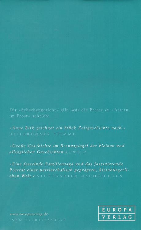 Anne-Birk-Scherbengericht-Buch-Umschlag-Europa-Verlag-ISBN-9783203755137-Back-Rückseite